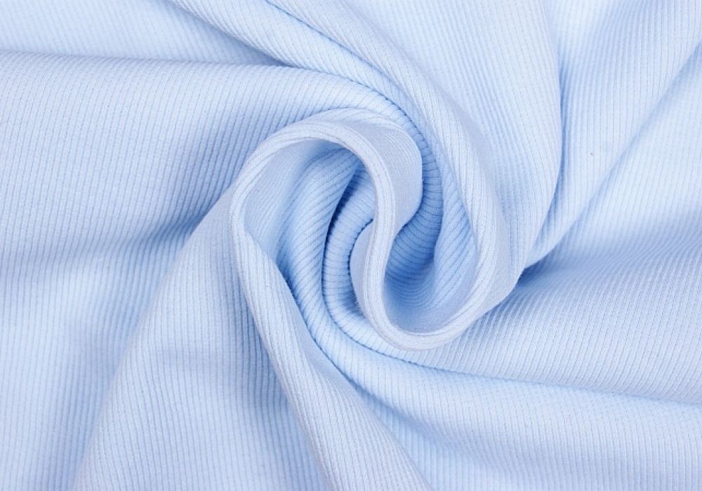 Boordstof tricot rib lichtblauw smal