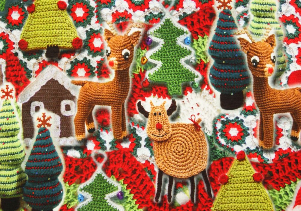 Digitale fotoprint tricot gehaakte figuren