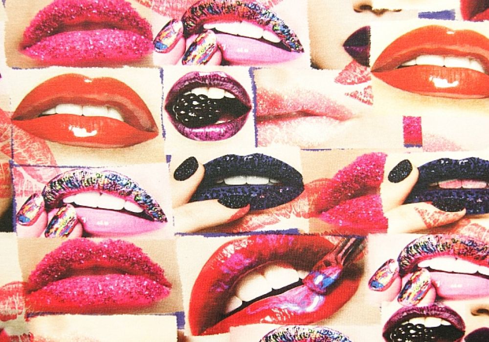 Digitale fotoprint tricot lippen
