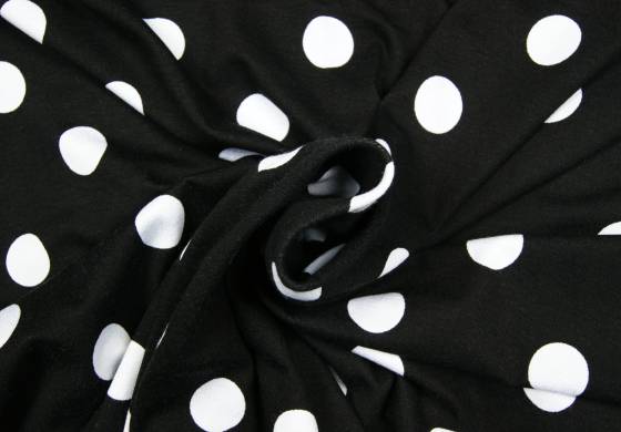 Stippen print tricot zwart