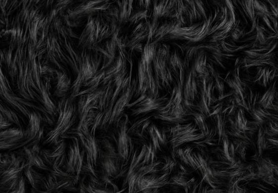 pluche stof zwart lang haar