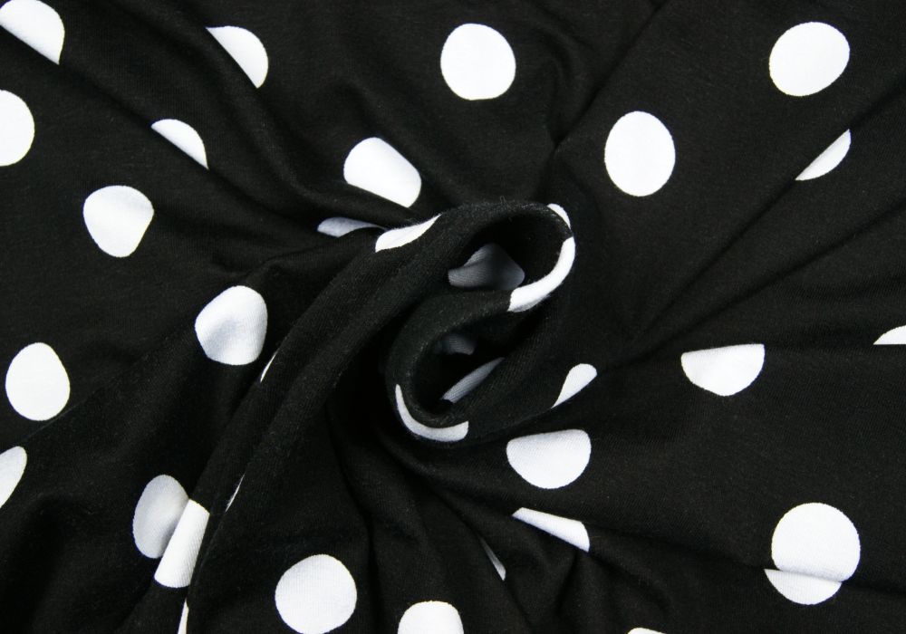 Stippen print tricot zwart