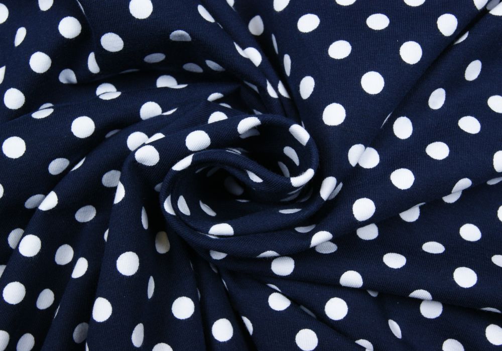 Stippen print tricot blauw