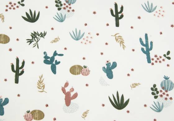 Fantasieprint tricot 'Megan Blue Fabrics' woestijnplanten