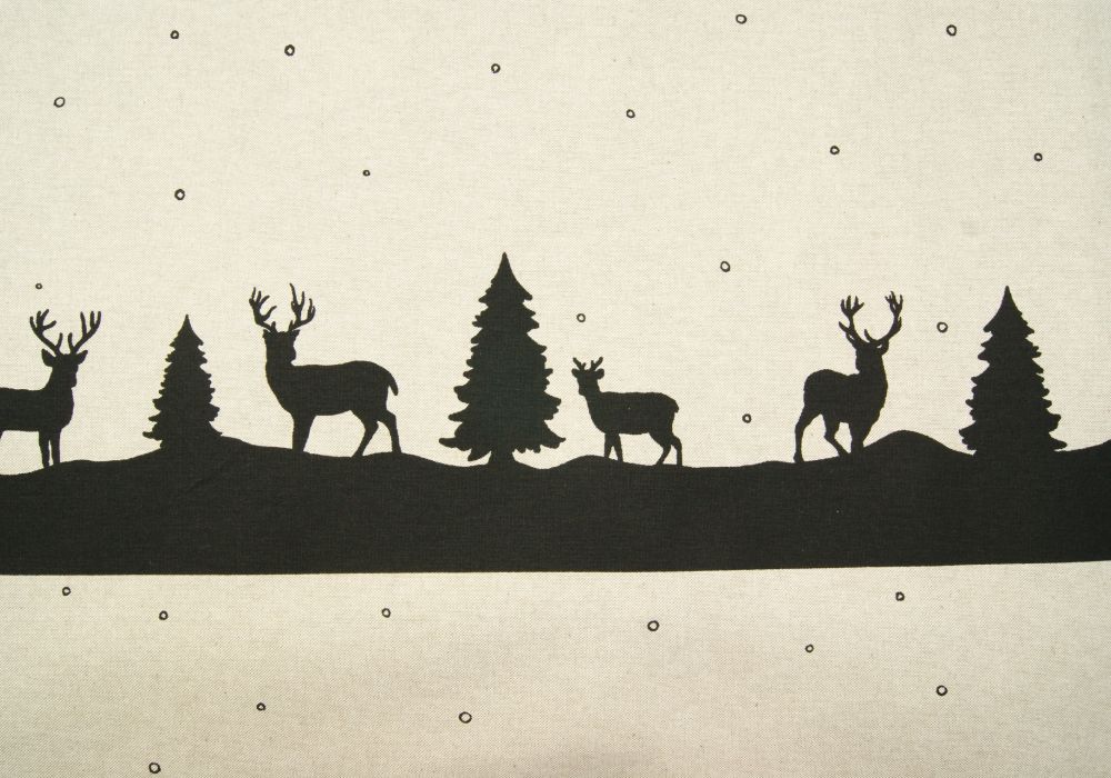 Kerststof zwart hert voor kersttafels