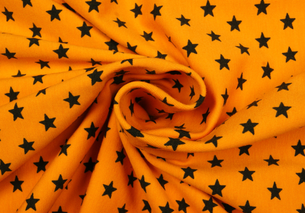Sterren tricot okergeel