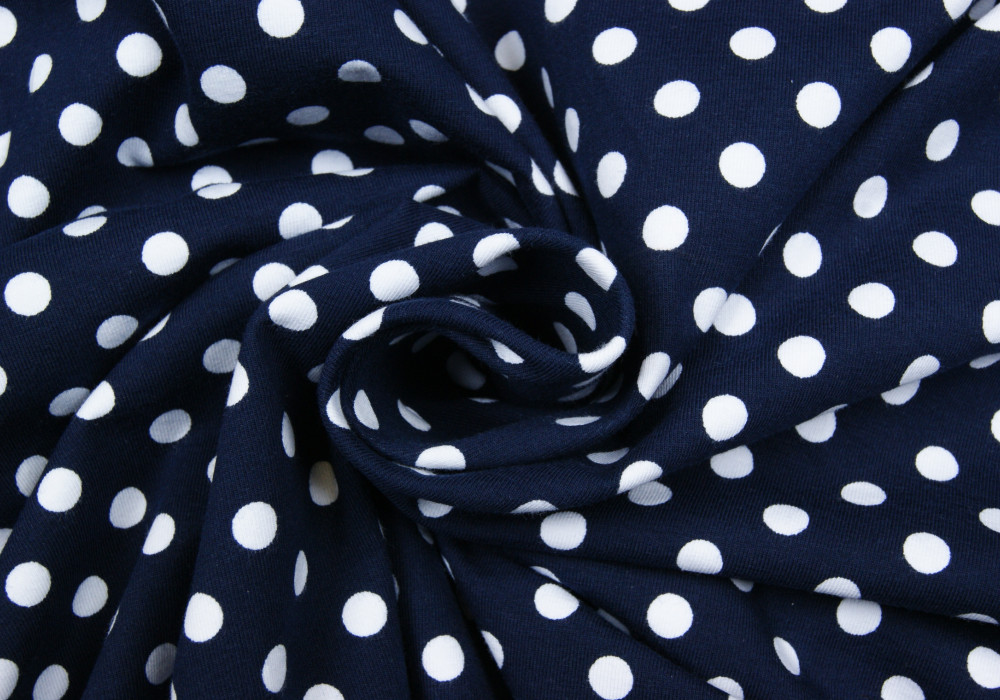 Stippen print tricot blauw
