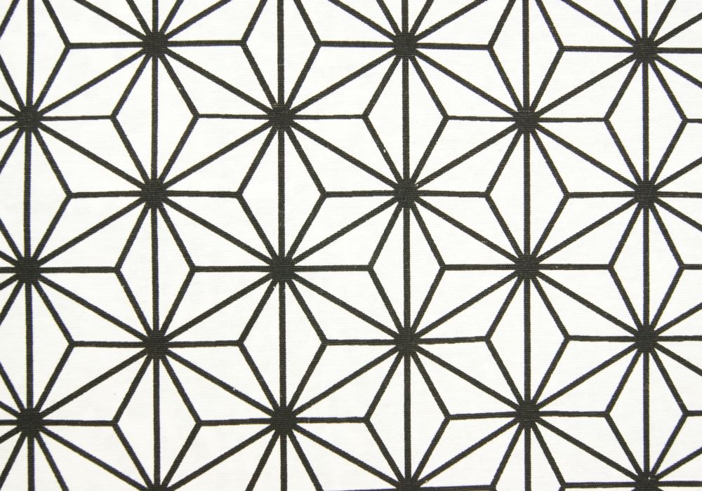Decoratiestof wit/zwart geometrische print