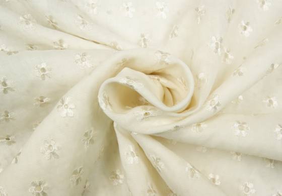 Broderie bloemen écru