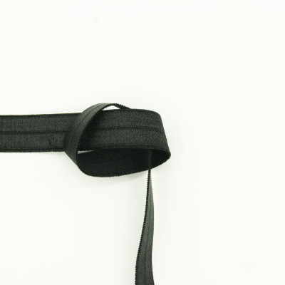 Stretch knikband satijn zwart 20mm