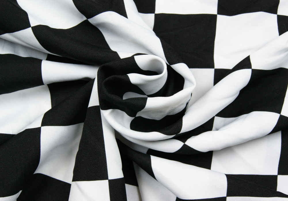 Texturé zwart/wit finishvlag