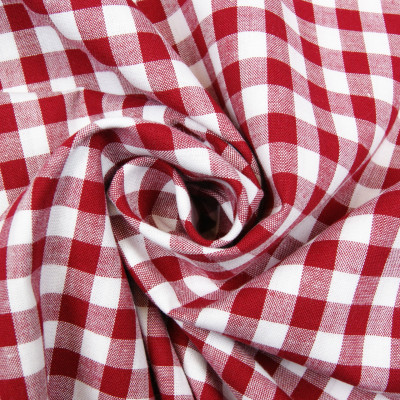 Boerenbont Ruitjes Donkerrood Wit 10mm