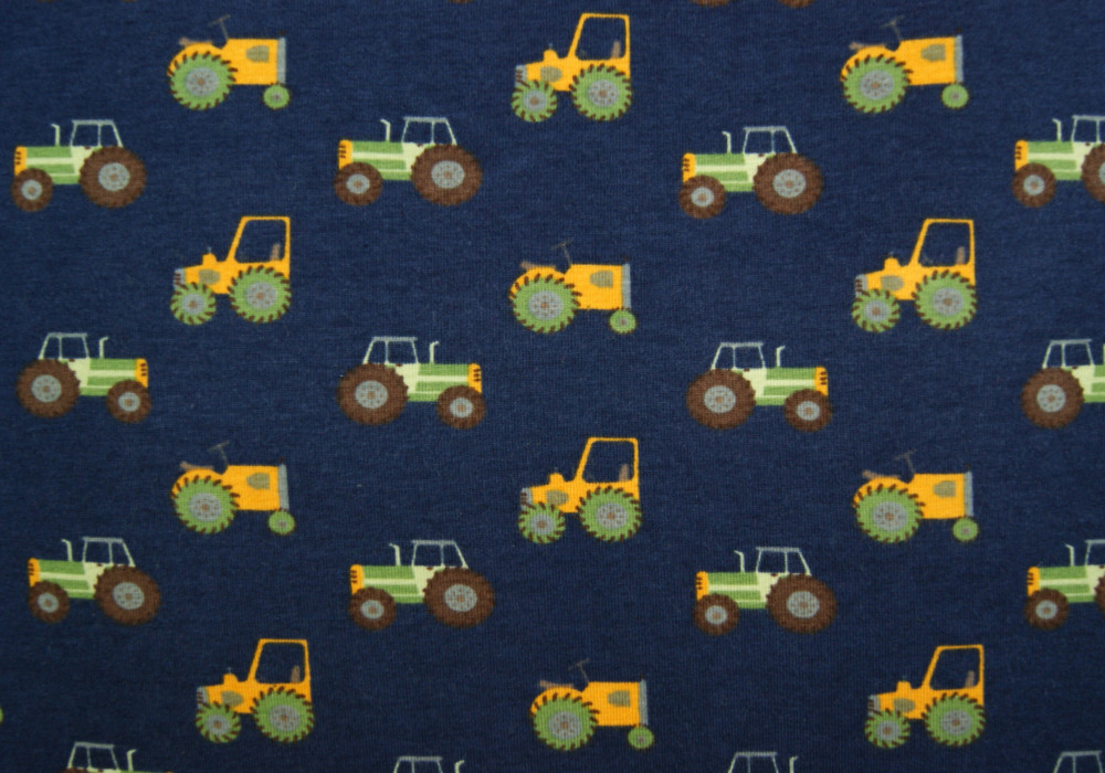 Fantasieprint tricot 'Megan Blue Fabrics' tractor