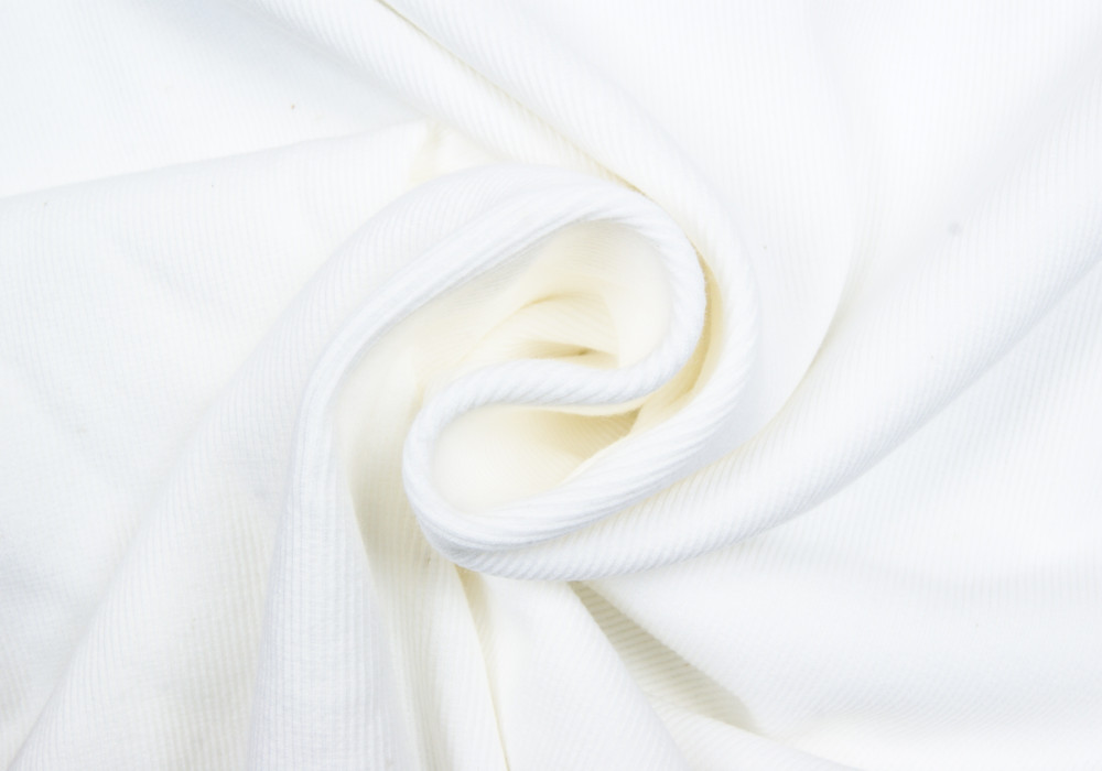 Boordstof tricot rib off white smal