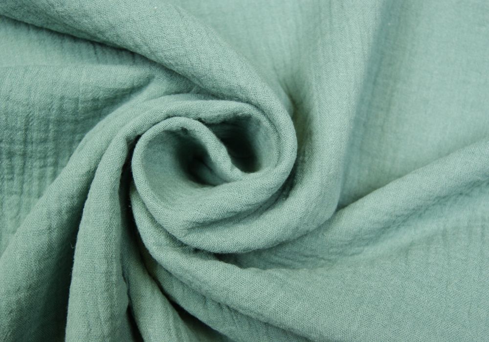 Mousseline / Hydrofiel stof oud groen