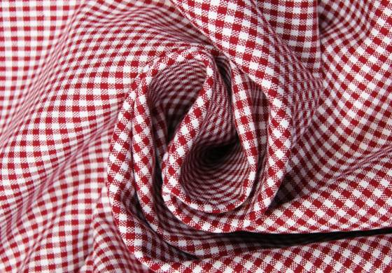 ruitjes stof Boerenbont donkerrood wit
