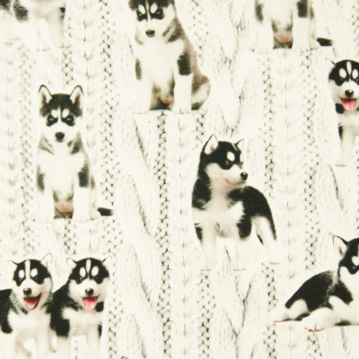Digitale fotoprint tricot husky-puppies