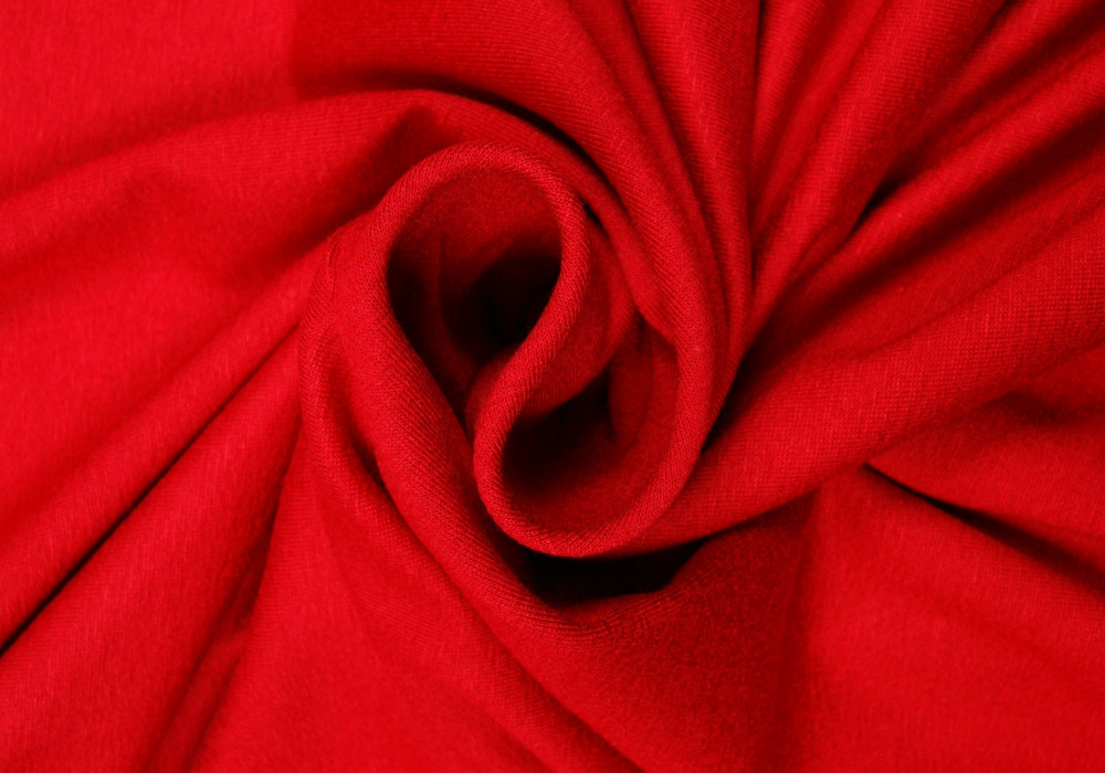 Uni tricot viscose rood