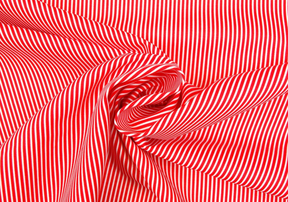 Stof met rood wit streepjes