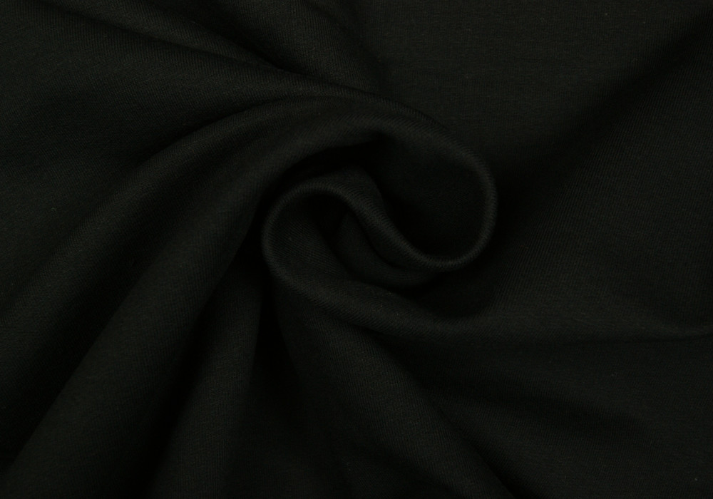 Joggingstof stretch / French terry zwart