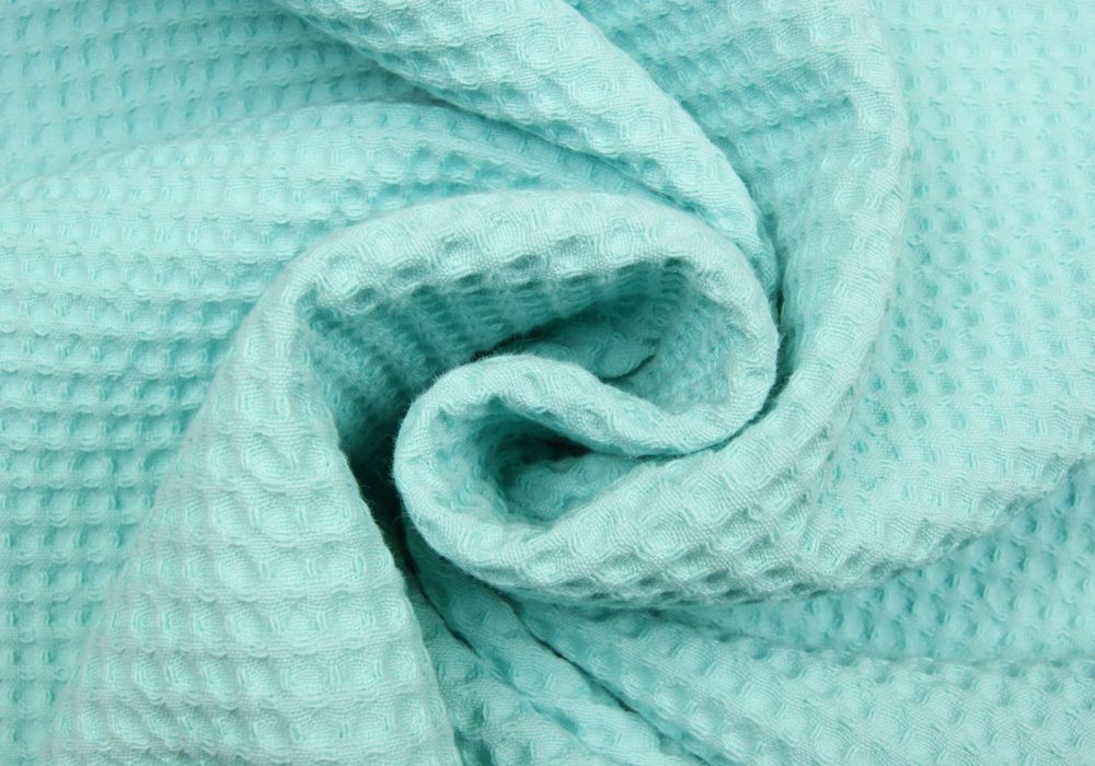 Wafeldoek mint groen 100% katoen dubbeldraads