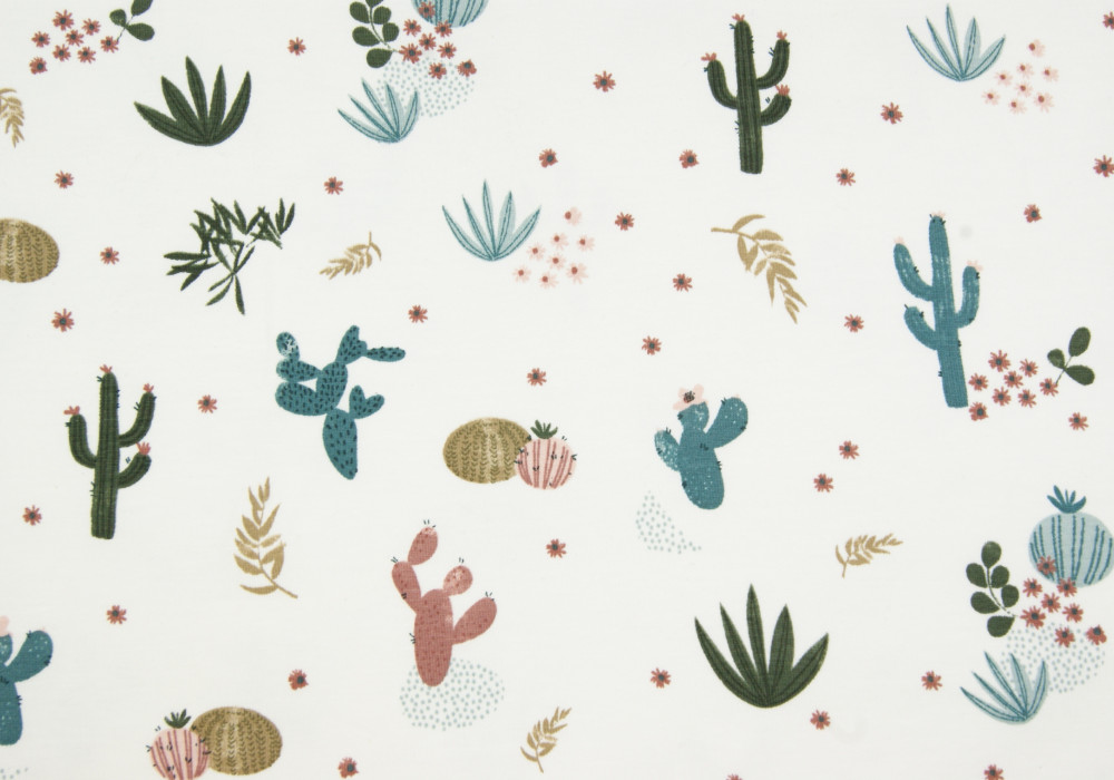 Fantasieprint tricot 'Megan Blue Fabrics' woestijnplanten