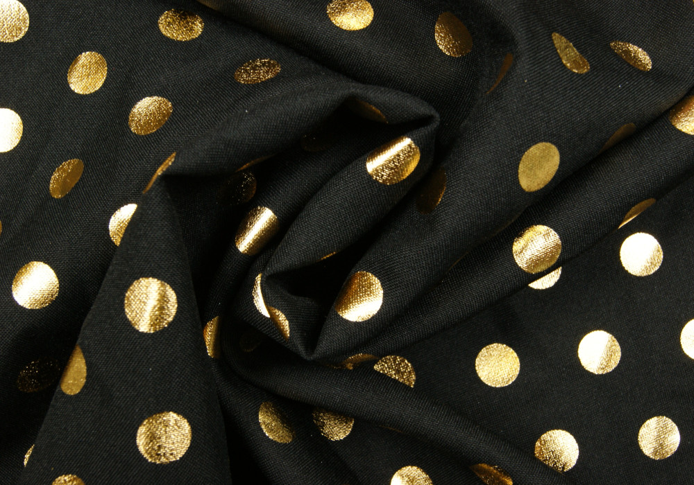 Texturé zwart met gouden stip