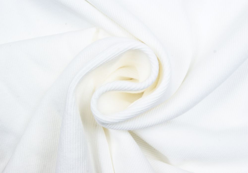 Boordstof tricot rib off white smal