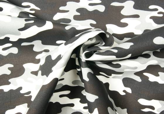 grijs camouflagestof katoen keper