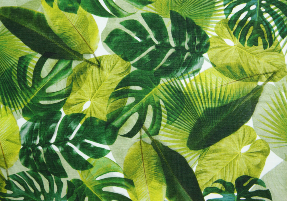 Digitale fotoprint tricot palmbladeren