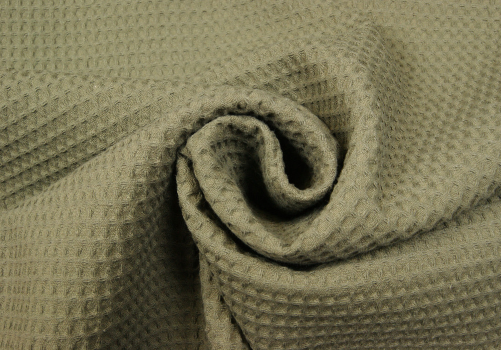 Wafeldoek legergroen 100% katoen dubbeldraads