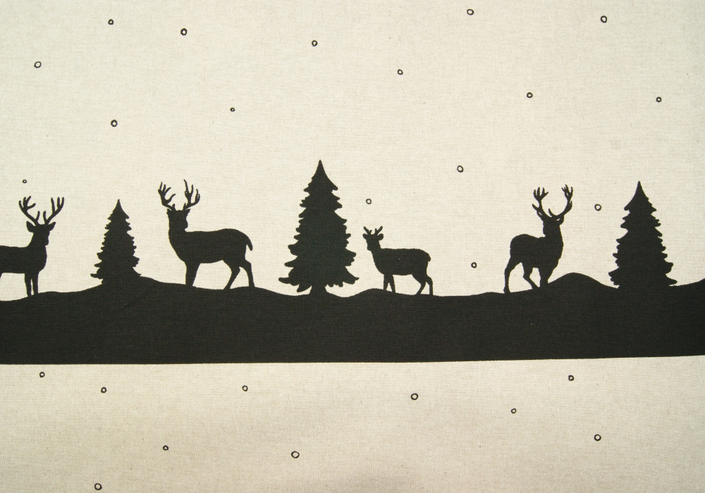 Kerststof zwart hert voor kersttafels