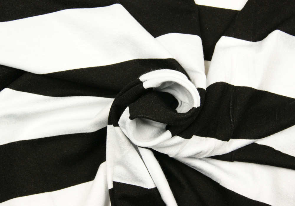 Strepen tricot zwart/wit 40mm