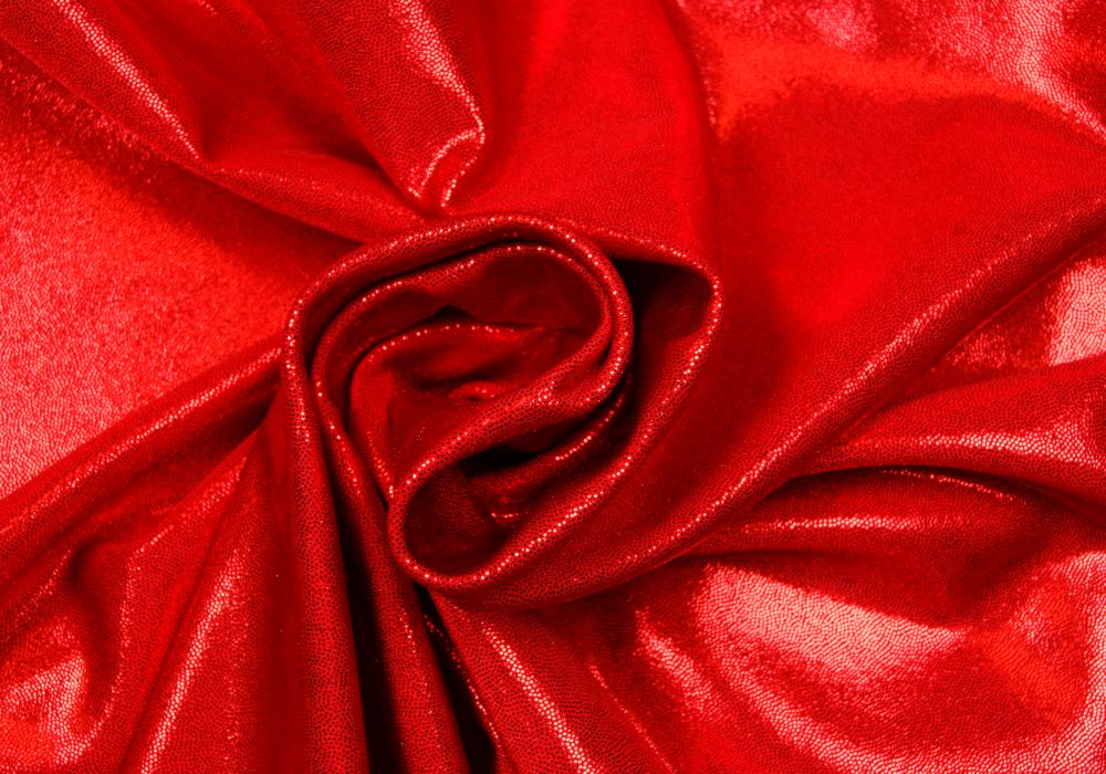 Glitterstof Lycra 4-way Stretch Rood