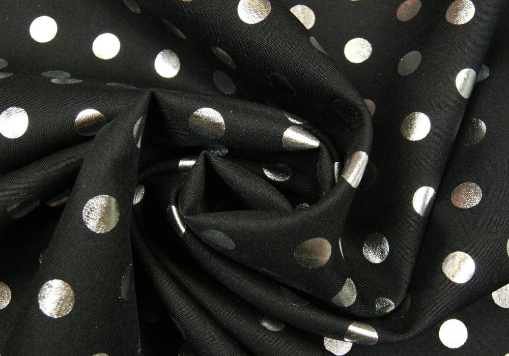 Texturé zwart met zilveren stip