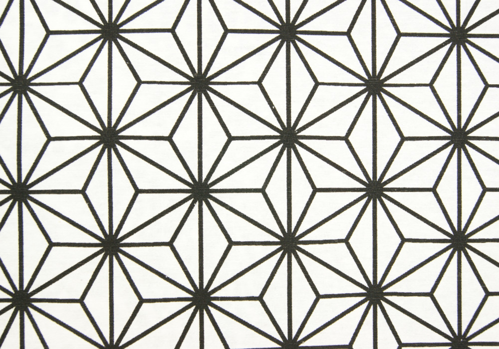 Decoratiestof wit/zwart geometrische print