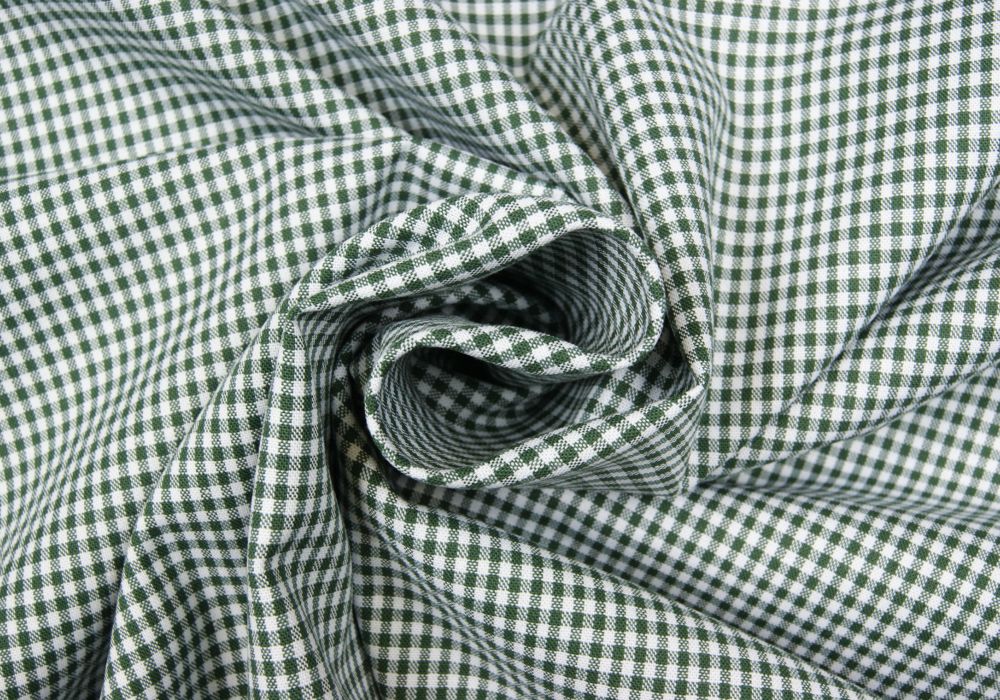 Ruitjes Stof Groen Wit Boerenbont flessengroen ruit 2mm
