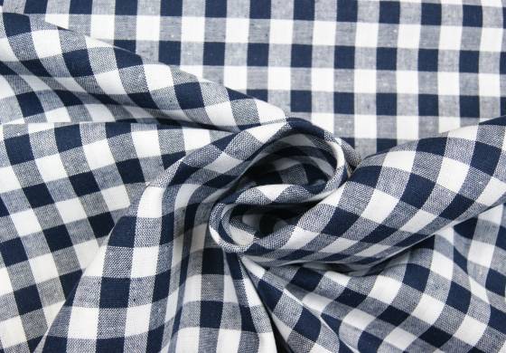 Boerenbont Blauw Wit Ruitjes stof 10 mm