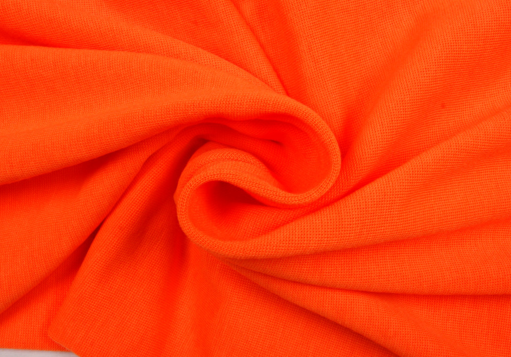 Boordstof tricot fluor oranje smal