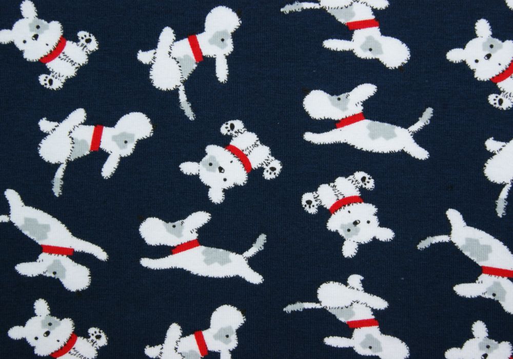 Fantasieprint tricot 'Megan Blue Fabrics' hondjes