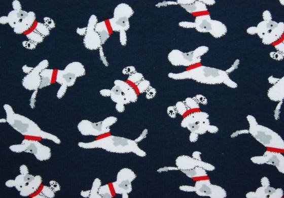 Fantasieprint tricot 'Megan Blue Fabrics' hondjes