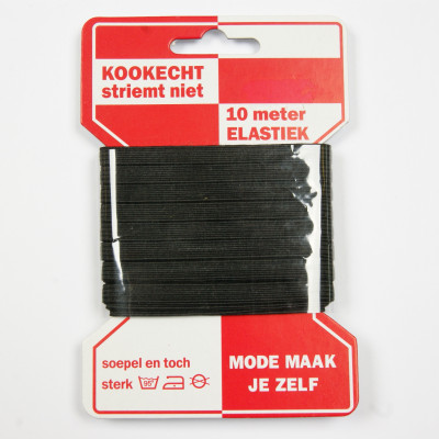 Directoire elastiek zwart 6mm
