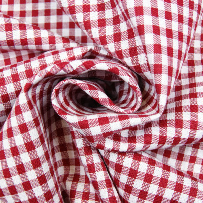 Boerenbont Ruitjes Donkerrood Wit 5mm