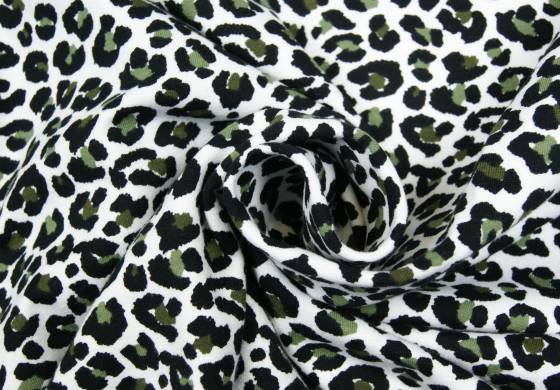 Fantasieprint tricot luipaard groen