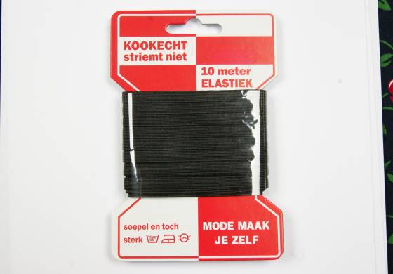 Directoire elastiek zwart 6mm