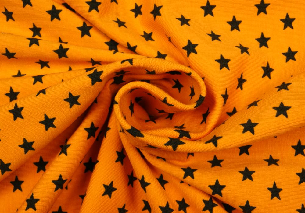 Sterren tricot okergeel