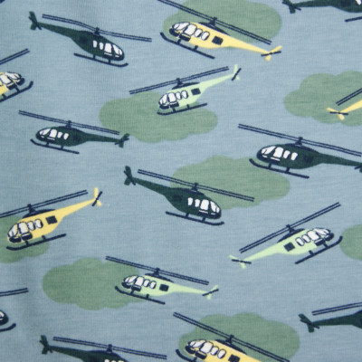 Fantasieprint tricot 'Megan Blue Fabrics' helikopters
