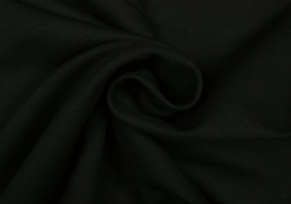 Joggingstof stretch / French terry zwart