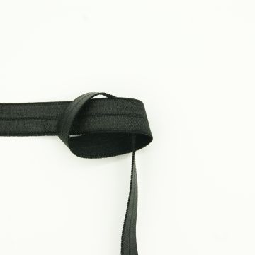 Stretch knikband satijn zwart