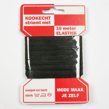 Directoire elastiek zwart 6mm